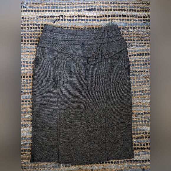 Gray Women's Tulip Skirt Twee Mini Size Small Pencil Mermaid Zip Back Fully Line - Picture 2 of 7